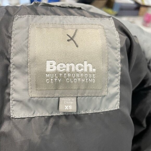 BENCH Puffer Vest Packable Hood Full Zip Pockets Gray Women's size XS - Picture 8 of 10